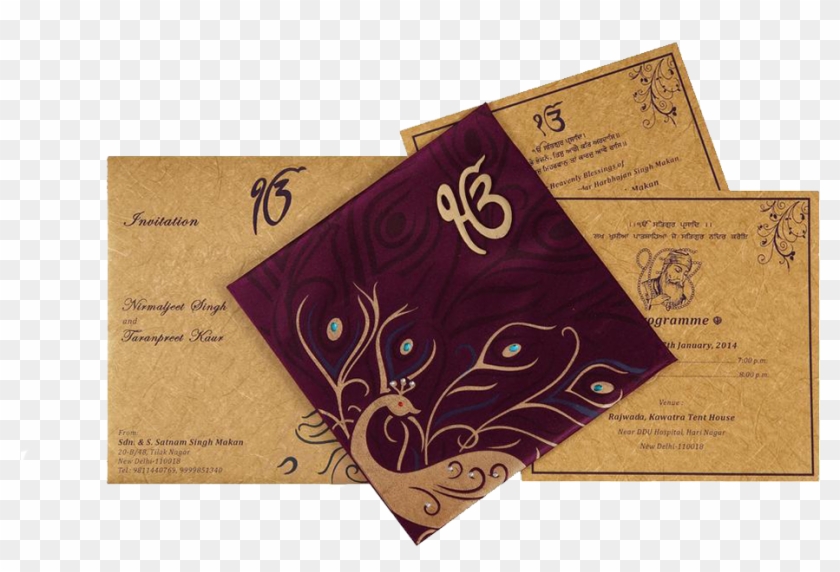 Punjabi Indian Wedding Invitation Cards - Sikh Wedding Cards Design Clipart #271317