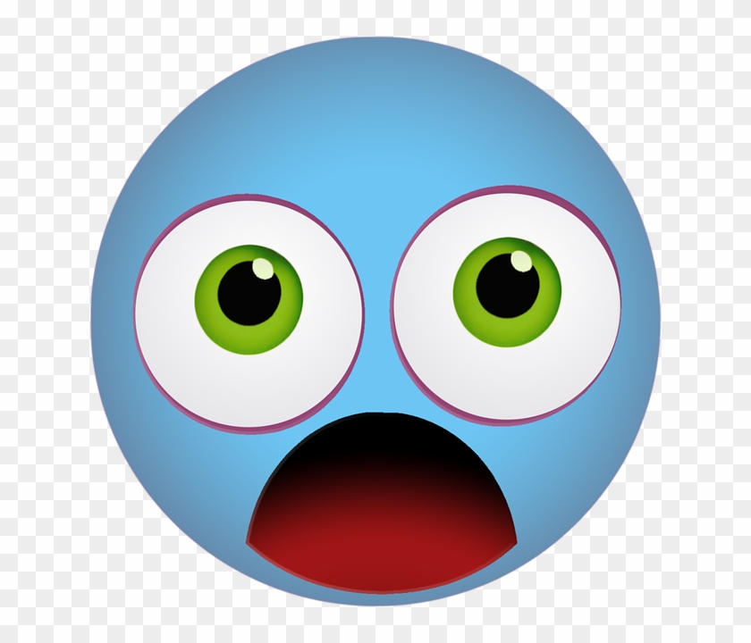 Graphic, Emoticon, Smiley, Scared, Shocked, Blue - Scared Emoji Transparent Background Clipart #272580