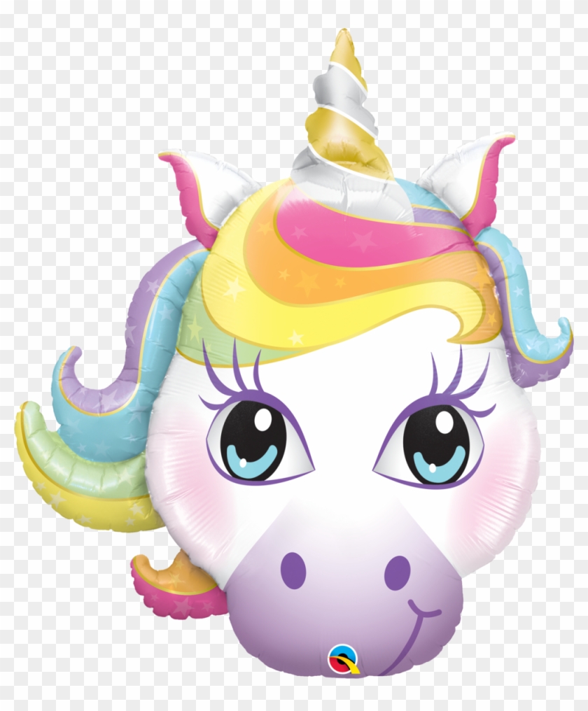 Balão Metalizado Cabeça De Unicórnio Mágico - Unicorn Balloon Mylar Clipart