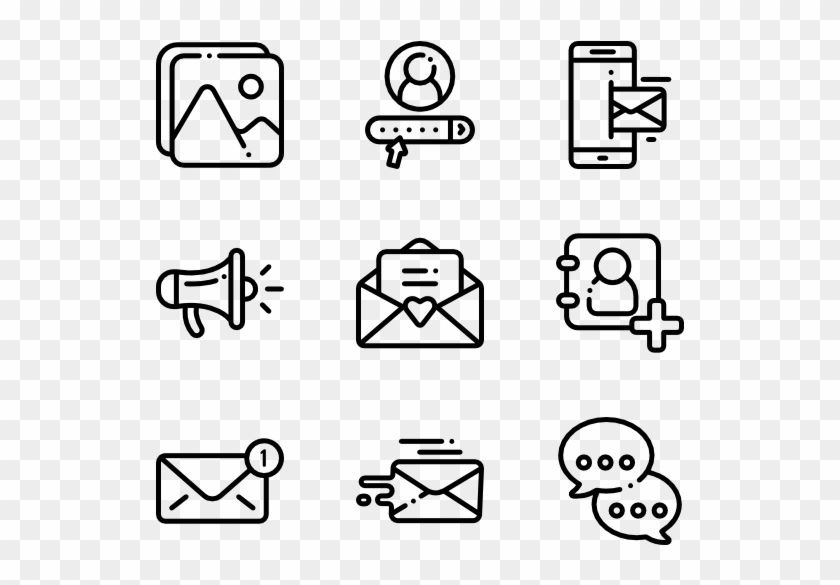 Email - Group Line Icon Clipart #272657