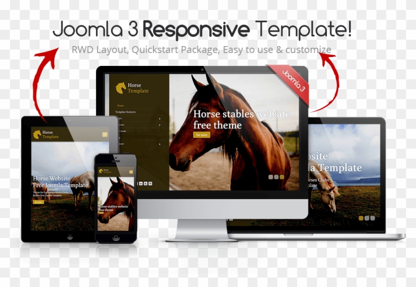 015 Horse Free Joomla Template Templates Responsive - Tablet Computer Clipart #273037