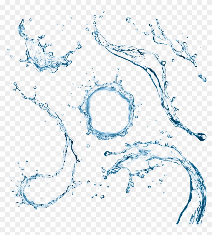 Blue Water Circle With Water Drops - Water Gun Splash Png Clipart #273365