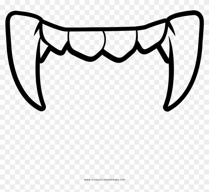 Plastic Fangs Coloring Page - Line Art Clipart