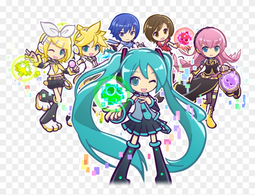 Hatsune Miku X Puyoque Illustration - Hatsune Miku Puyo Puyo Clipart #273890
