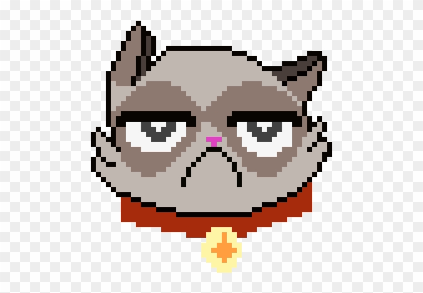 Grumpy Cat - Pixel Art Grumpy Cat Clipart