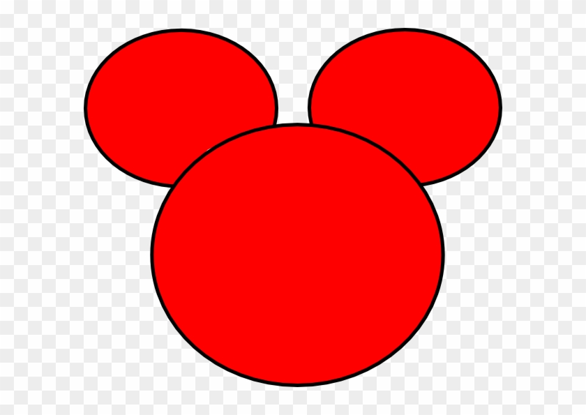 Mickey Mouse Ears Outline - Mickey Mouse Head Red Clipart - Png Download #274668