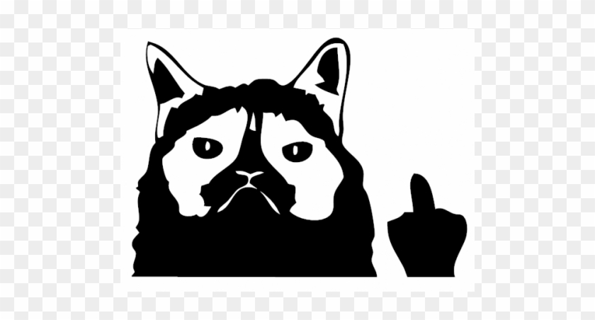 Cat Giving The Finger Clipart - Grumpy Cat Sticker - Png Download