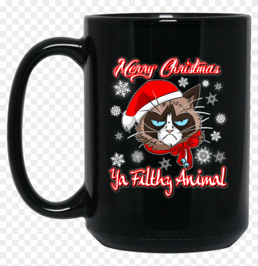 Christmas Gift Idea Funny Mug Grumpy Cat - Mug Clipart (#274860) - PikPng.