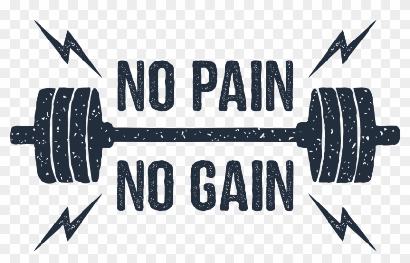 Hand Drawn Barbell - No Pain No Gain Shut Up And Train Clipart
