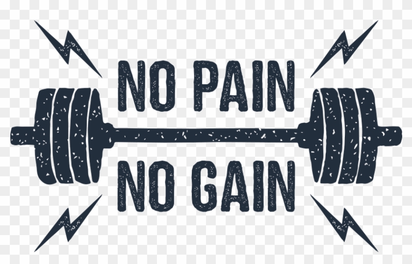 Hand Drawn Barbell - No Pain No Gain Shut Up And Train Clipart #275215