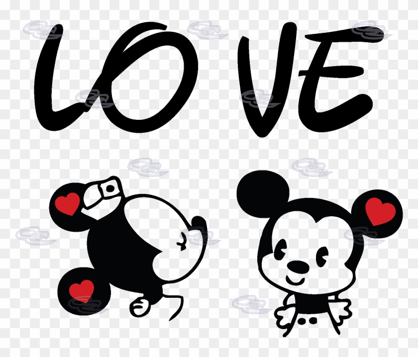 Mickey Mouse Love Png - Minnie Mouse Mickey Mouse Kissing Clipart