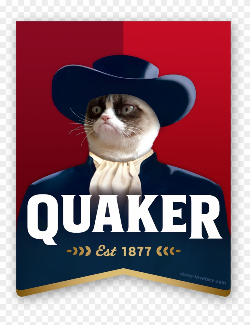 Quaker Logo With Grumpy Cat - Quaker Oats Milk Logo Clipart #275885
