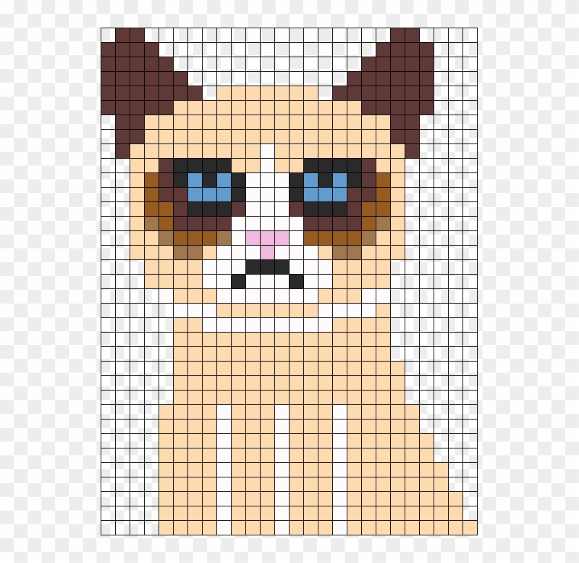 Tard The Cat Grumpy Perler Bead Pattern / Bead Sprite - Perler Bead Patterns Grumpy Cat Clipart #276143