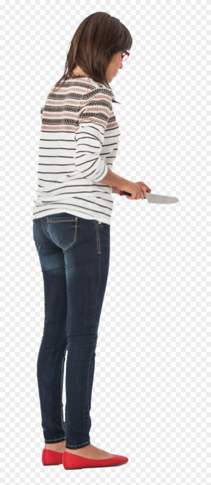 Woman Standing Cutting Back - Woman Standing Png Clipart