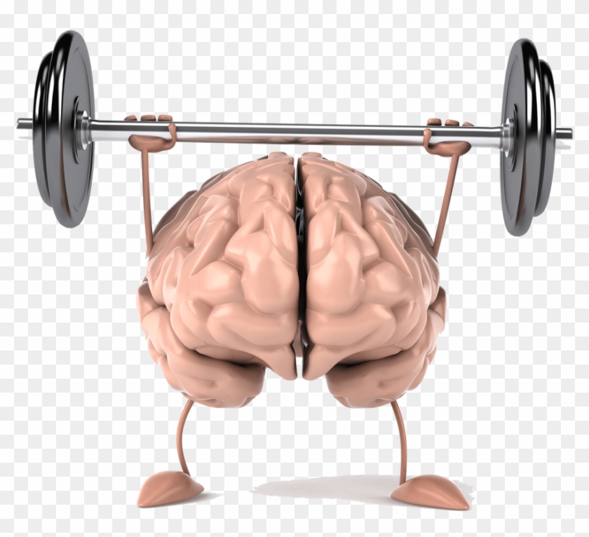 Brain Holding A Barbell - Exercise Brain Clipart