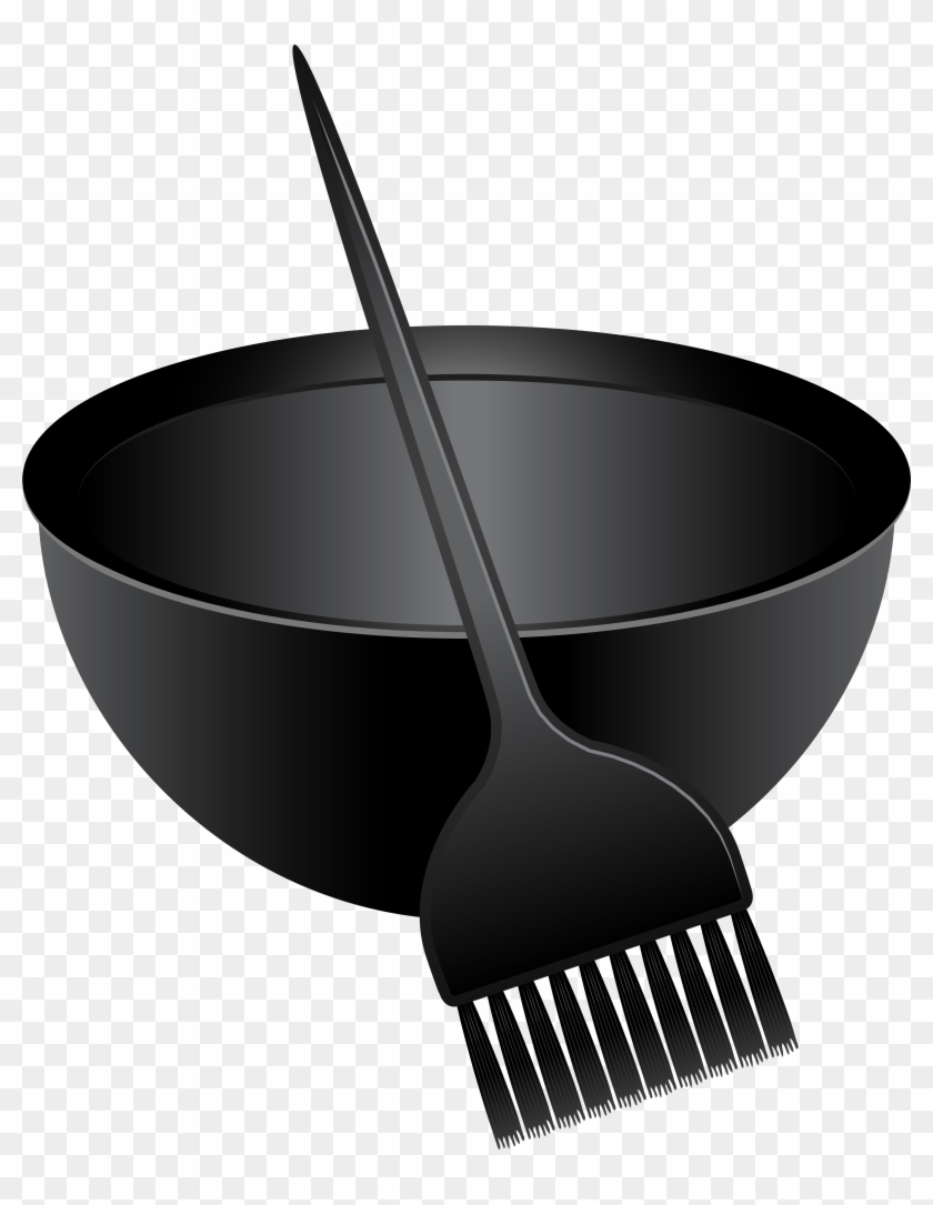 Hair Dye Brush And Mixing Bowl Png Clip Art Image Transparent Png