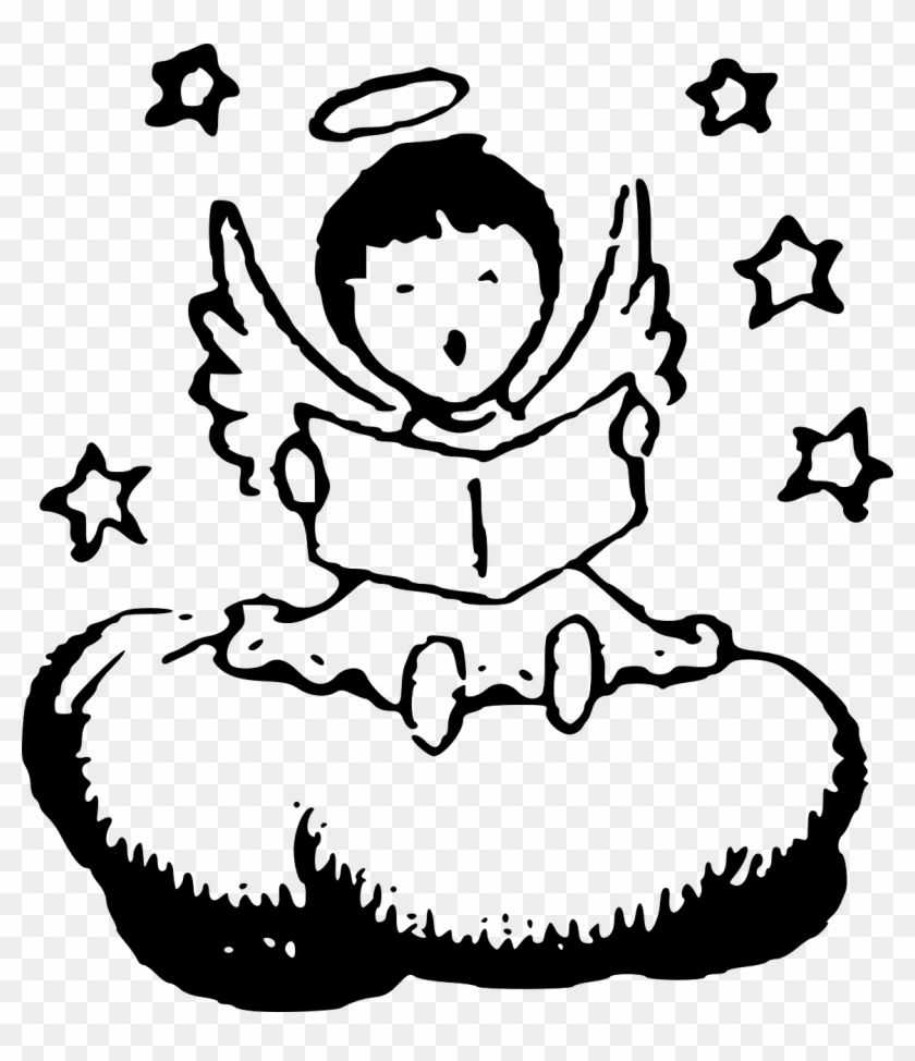 Little Angel Reading On A Cloud Svg Clip Arts 534 X - Png Download