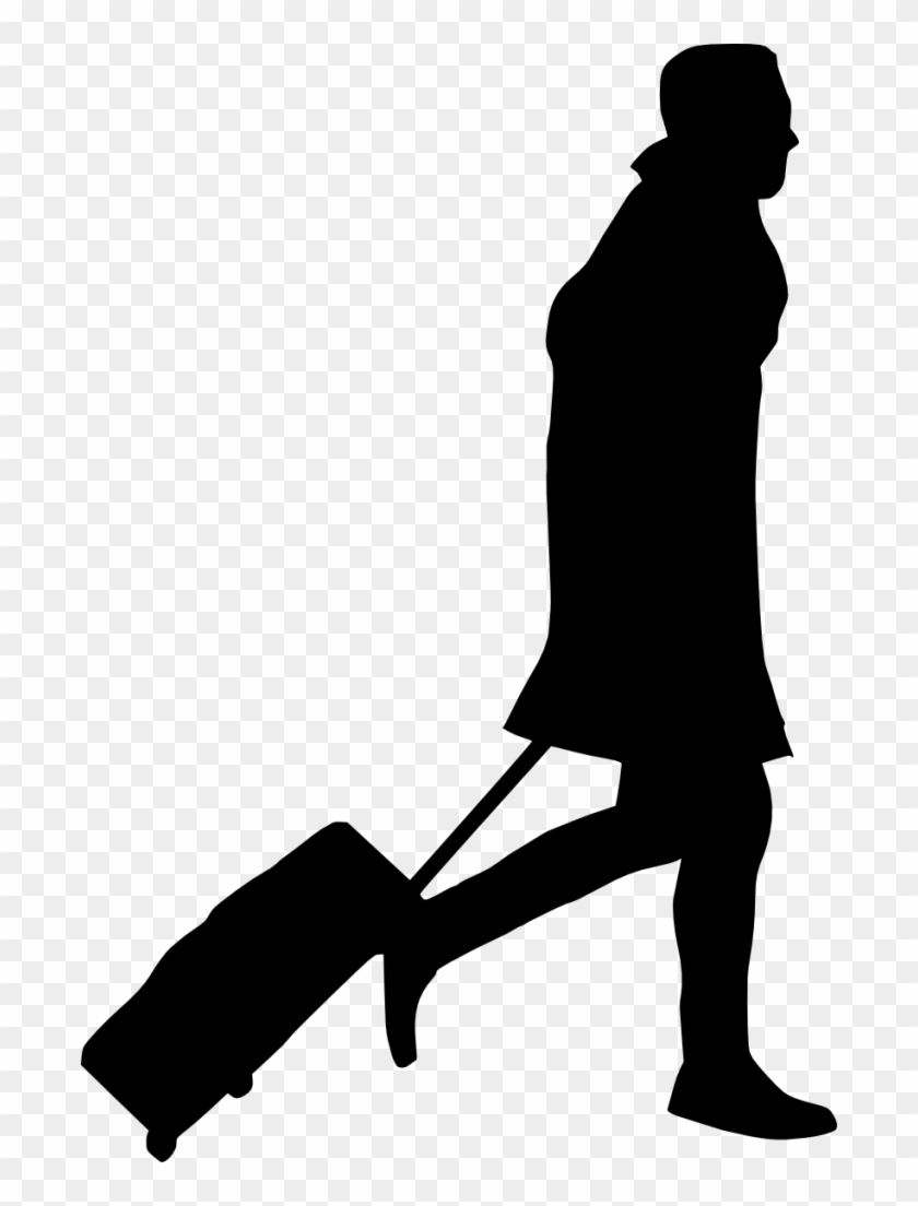 Free Png People With Luggage Silhouette Png - People Png Silhouette Transparent Clipart #277404