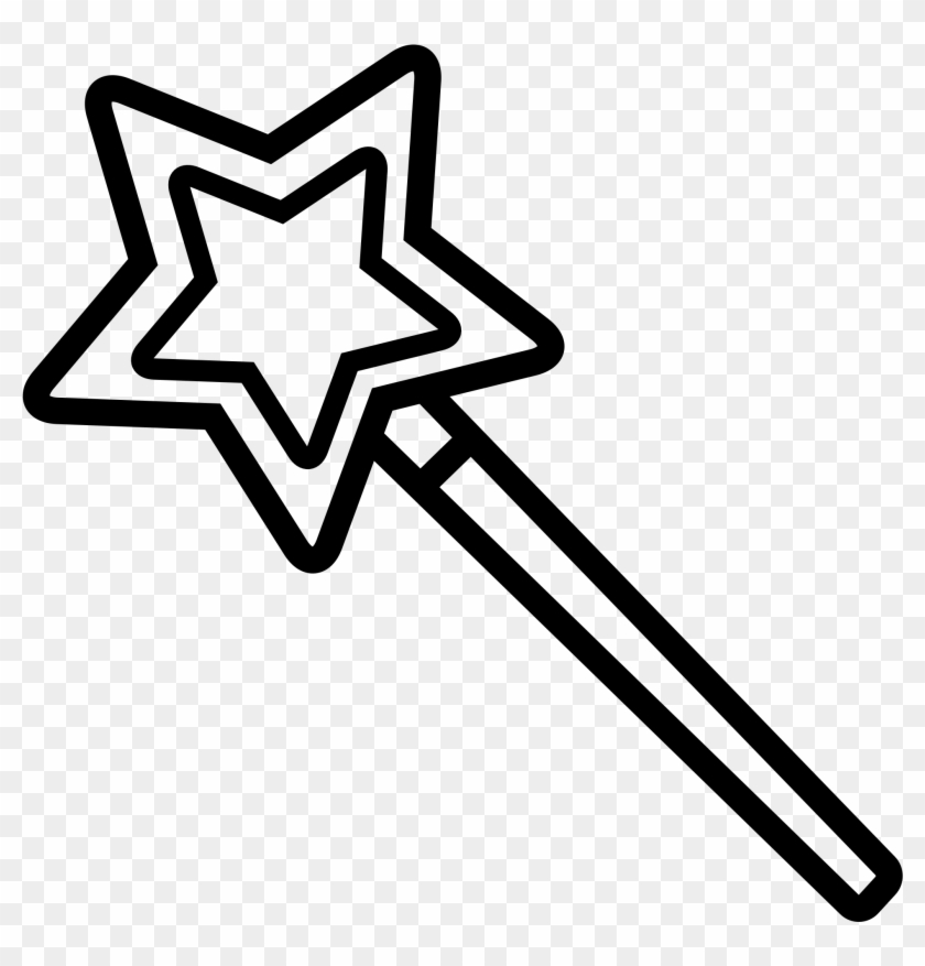 Svg Black And White Download File Magic Icon Wikimedia - Magic Wands Black And White Clipart - Png Download