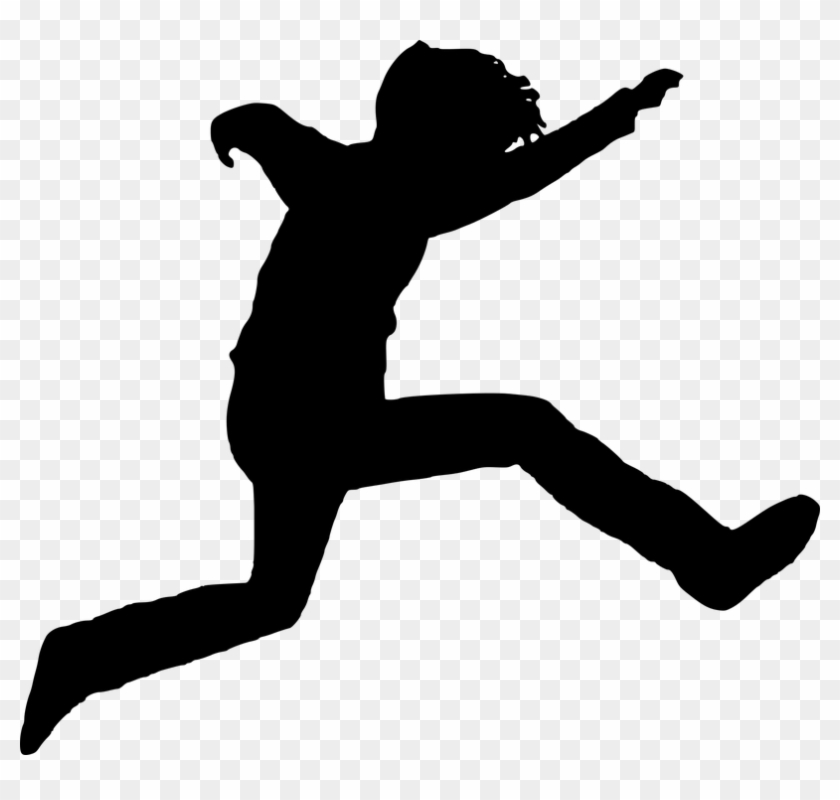 Silhouette, Boy, Human, Jumping, Leaping, Male, Man - Human Jump Silhouette Png Clipart