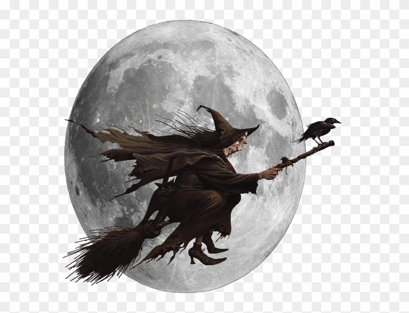 Scary Witch On Broom Clipart
