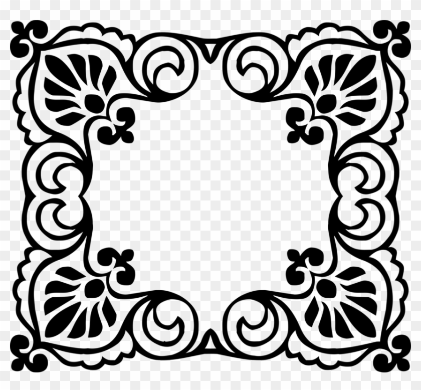 Medium Image - Frame Tropical Preto Png Clipart