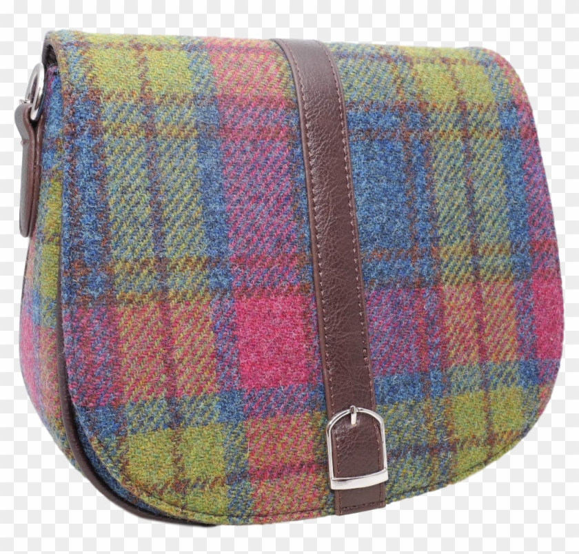 Harris Tweed Teal Multi Check Scottish Ladies Gift - Woolen Clipart #279376