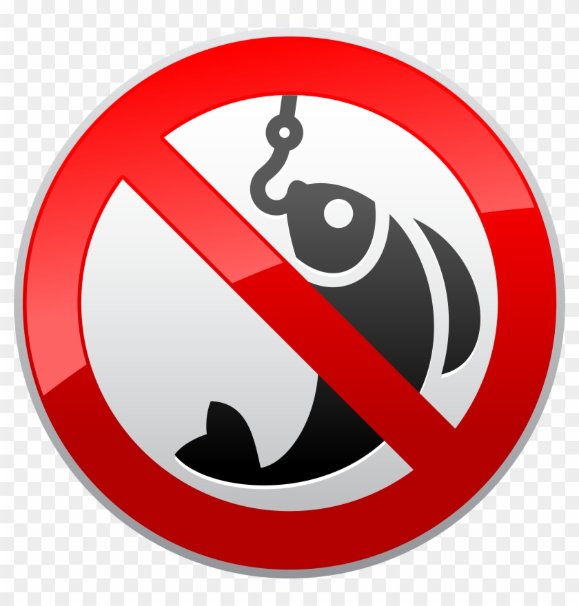 No Fishing Prohibition Png Clipart - Don T Fish Sign Transparent Png