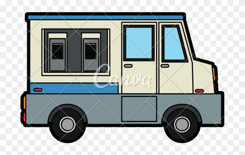 Food Truck Side View - Festival Truck Vector Hi Res Clipart #279888