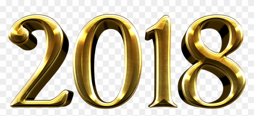 2018 Happy New Year Transparent Png - 2018 Gold Transparent Clipart #2700588
