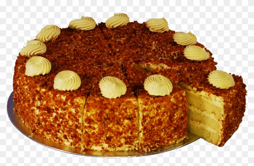 Comes In Vanilla Sponge With Cream, Nut And Caramel - Nougat Cake Png Clipart #2702148