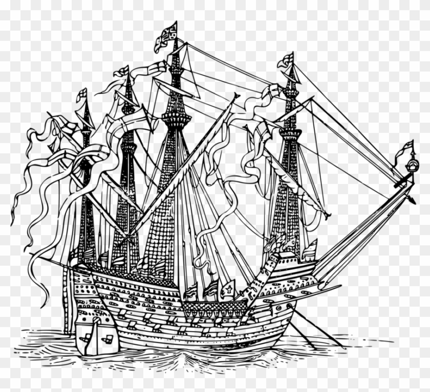 Sailing Ship Clipart Veterans Day - White Sailed Ships Transparent - Png Download #2702487