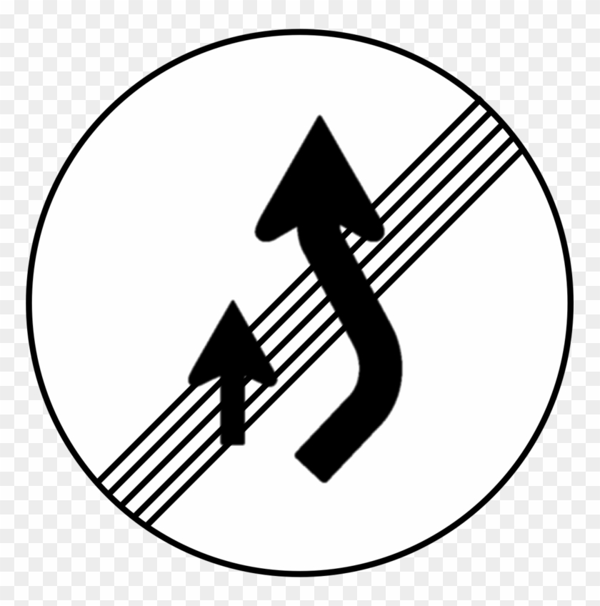 Indonesian Road Sign B11b - Знак Конец Зоны Запрещения Обгона Clipart