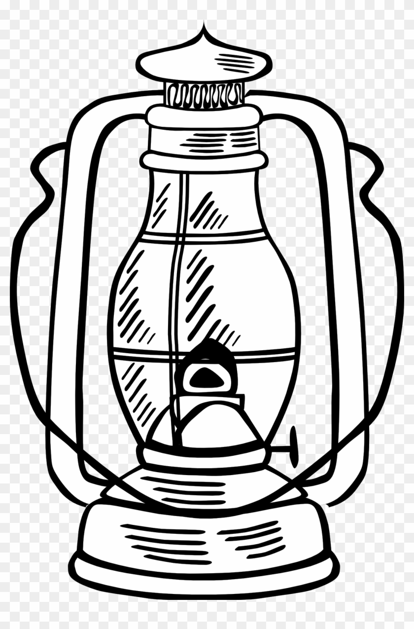 Oil Lamp Clipart Black And White - Lantern Clipart Black And White - Png Download