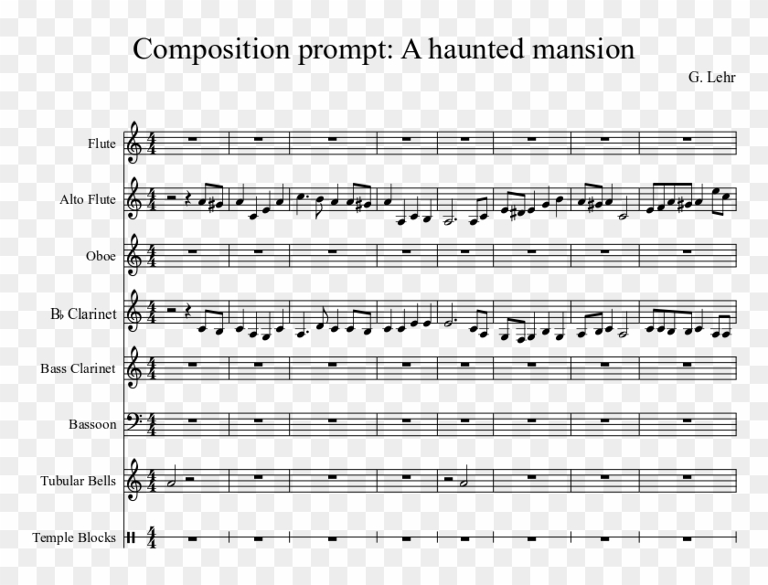 A Haunted Mansion Sheet Music Composed By G - Sheet Music Clipart #2706432