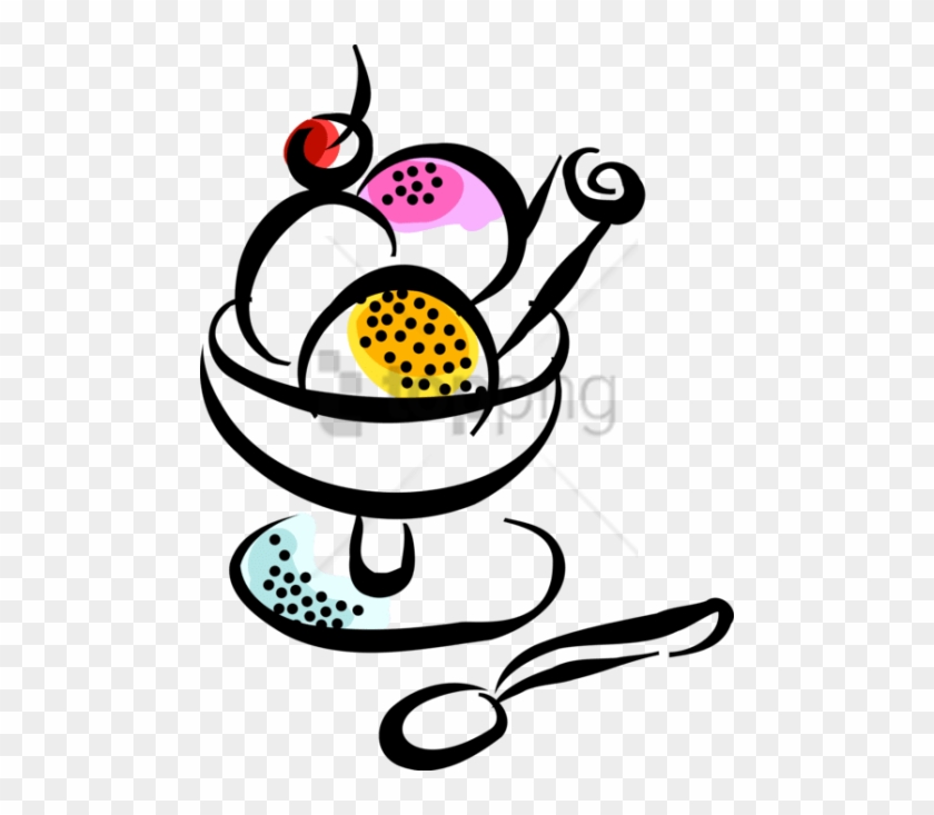 Free Png Vector Illustration Of Bowl Of Dessert Ice - Clipart Gelato Transparent Png