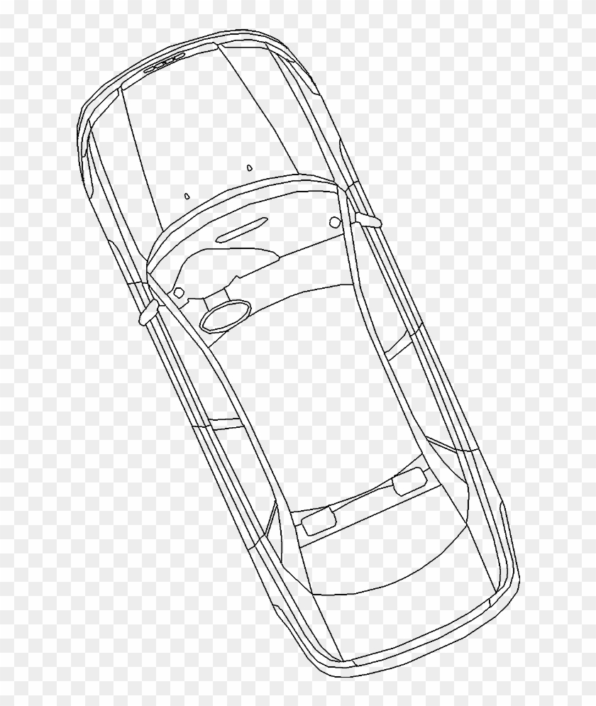 View Of Car At - Car Drawing Top Png Clipart