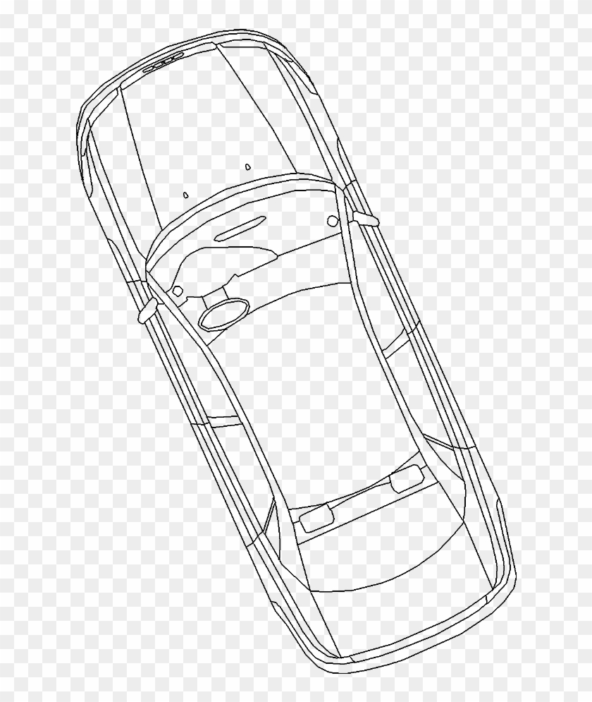 View Of Car At - Car Drawing Top Png Clipart #2707826