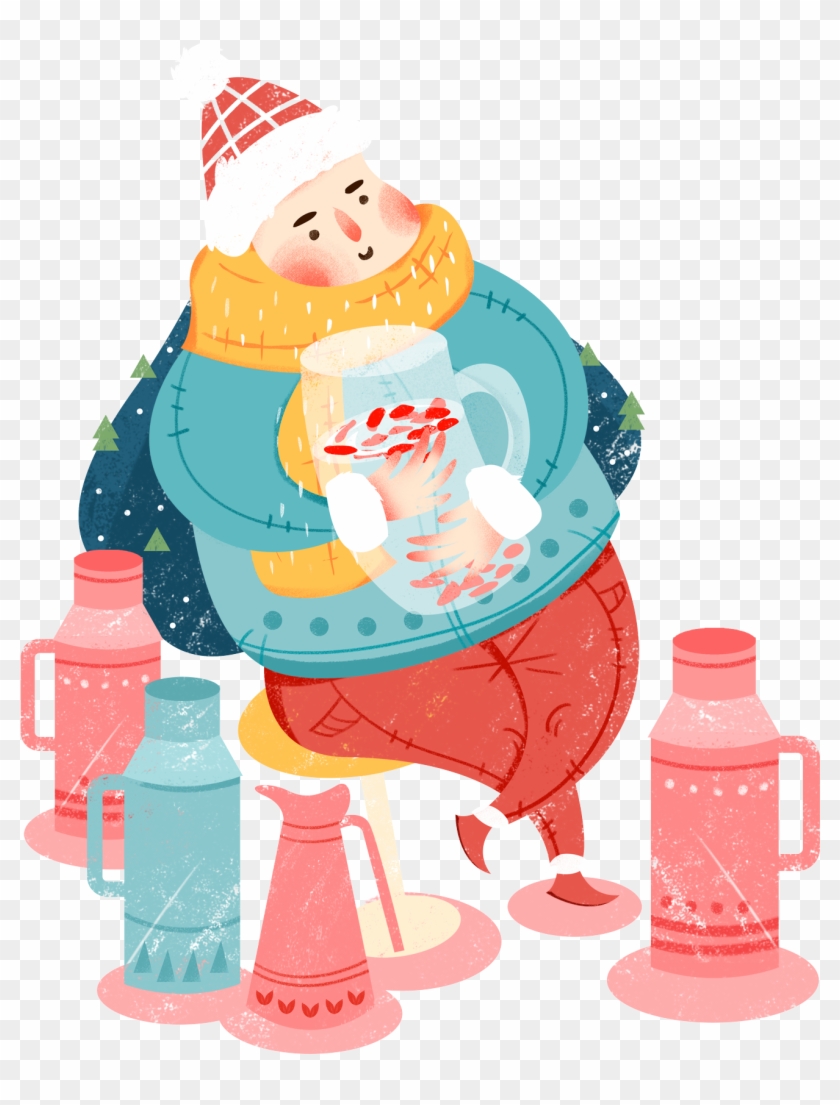 Winter Bottle Character Boy Png And Psd - Illustration Clipart