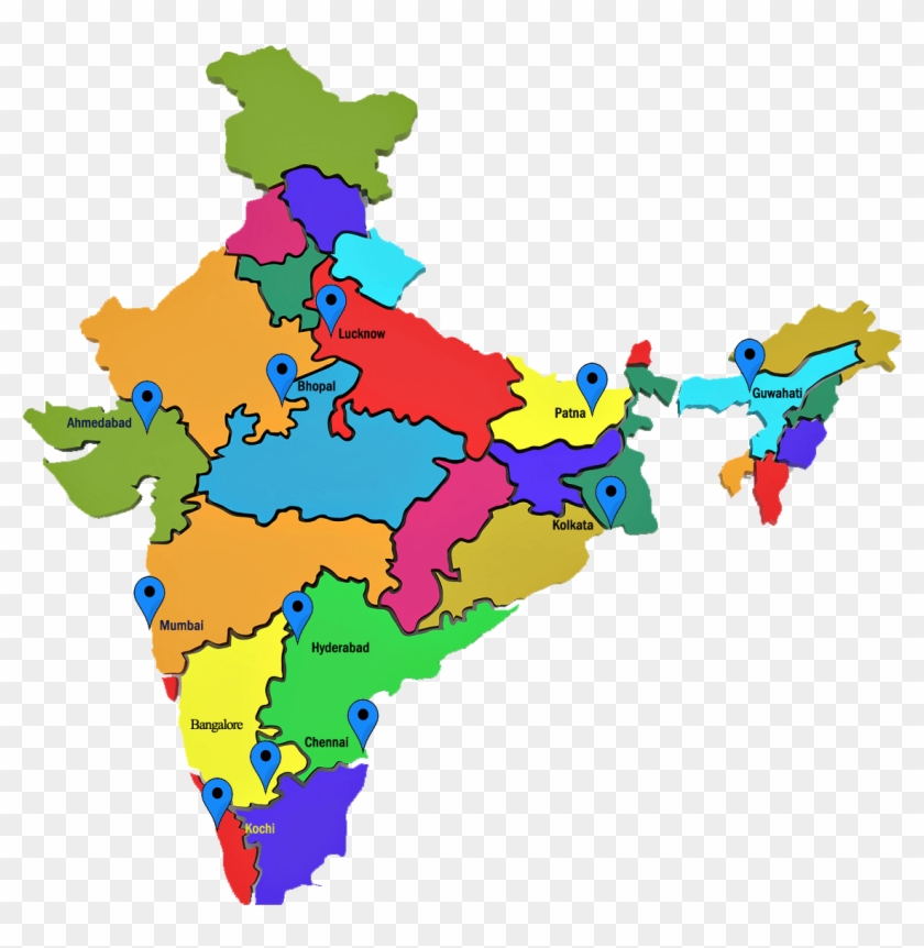Trace Our Branch Locations Over Map - Outline India Map Hd Clipart