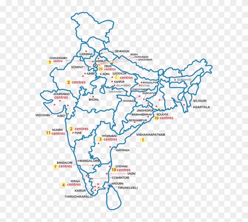 Where Is Kolkata In India Map - Bank Of Baroda Branches In India Map Clipart