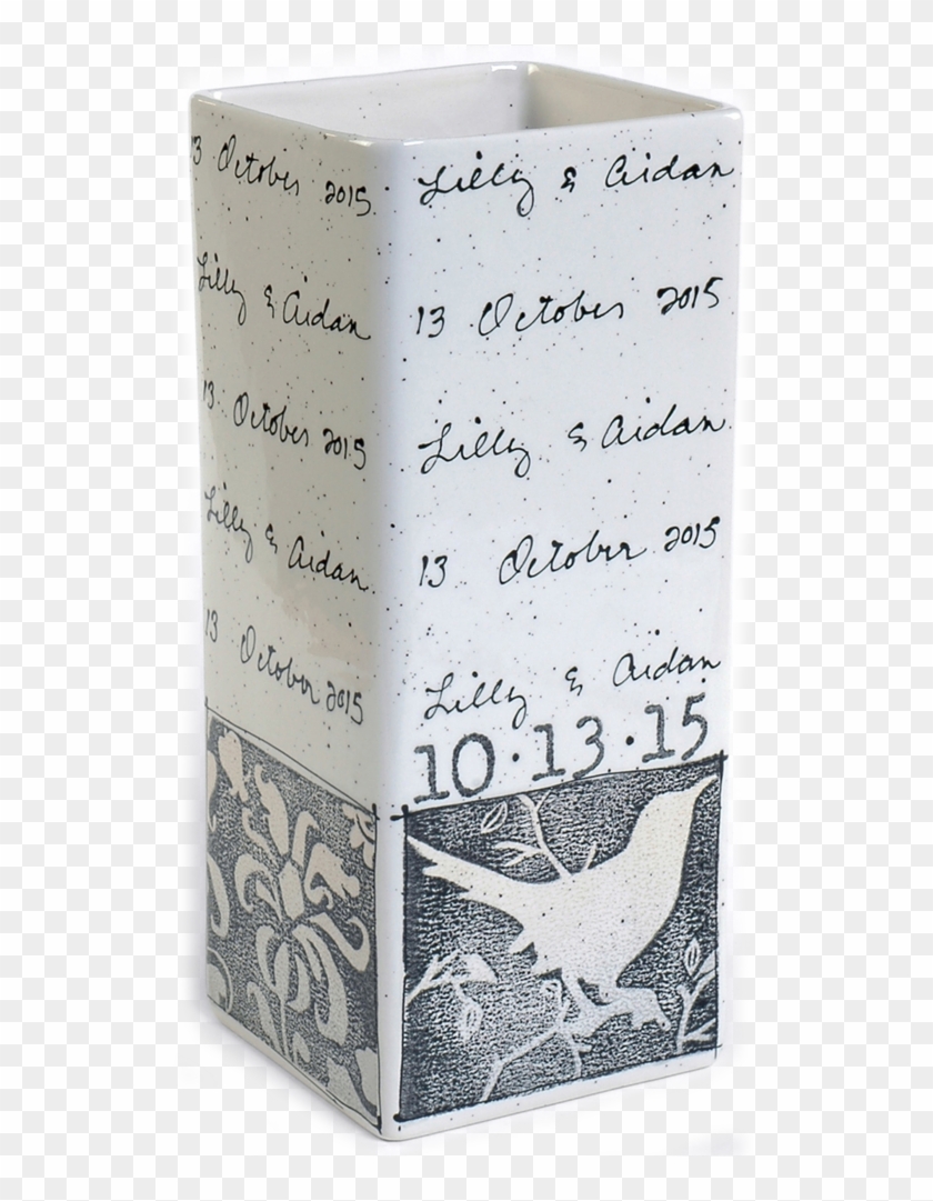 Bird Cursive Wedding Vase - Paper Clipart