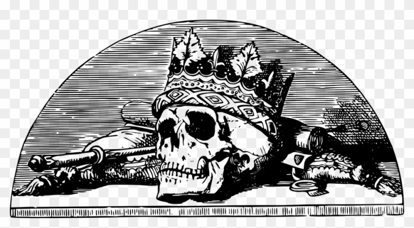 Skull With Crown, Skull, Crown, Death - Death Is Lighter Than A Feather Clipart #2712757