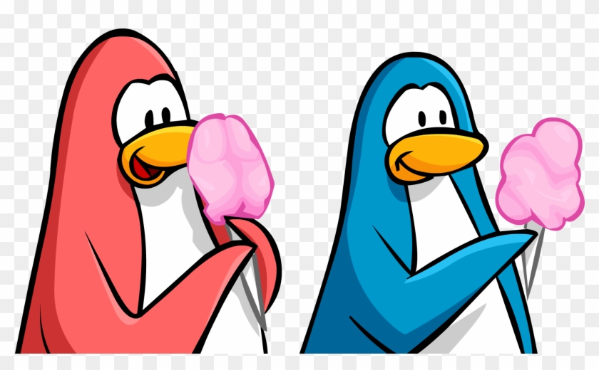 Cotton Candy Clipart Club Penguin - Club Penguin Penguin Eating - Png Download #2713116