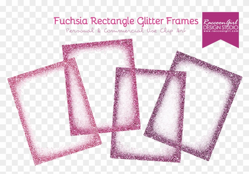 Download Fuchsia Border Frame Png Clipart For Designing - Rectangle Glitter Frame Png Transparent Png #2713333