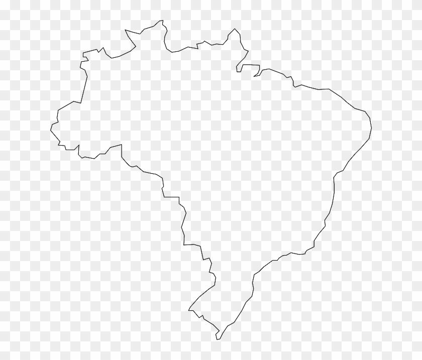 Brazil Map Vector Outline With Scales In A Blank Design - Plain Map Of Brazil Clipart #2713357