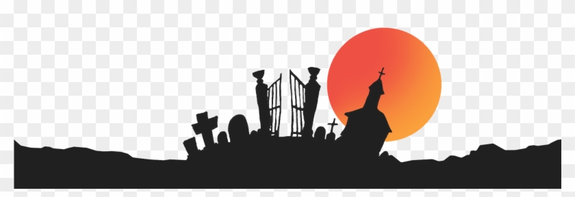 The Death To Stock Graveyard - Graveyard Silhouette Background Halloween Silhouette Clipart #2713586