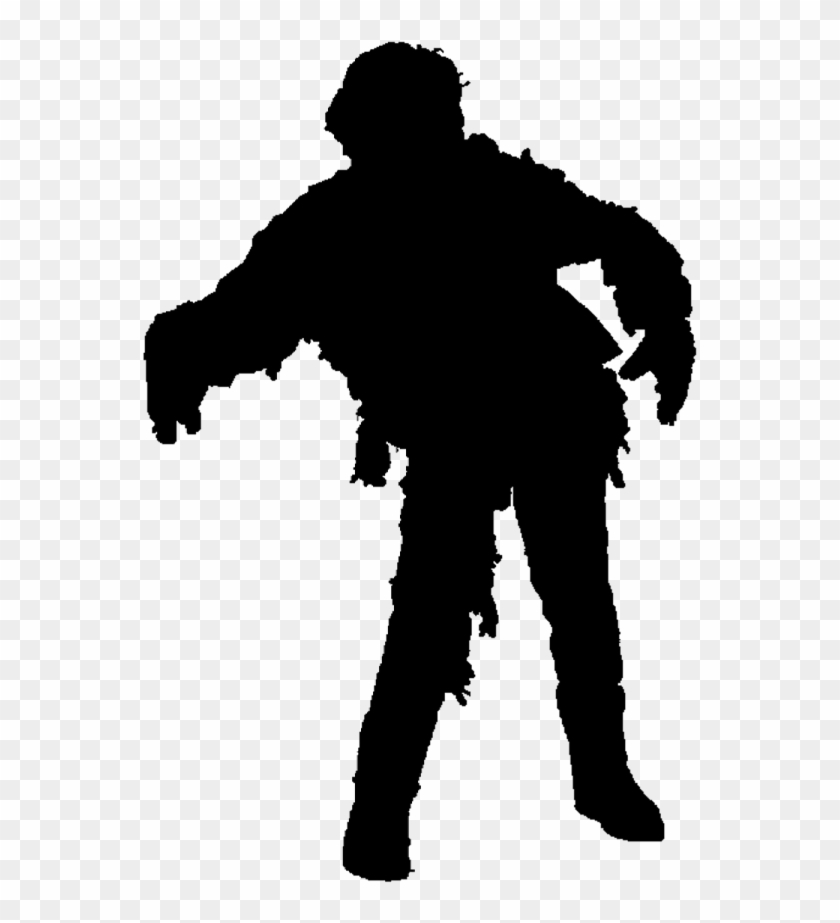 Zombie Silhouette Outline - Black White Zombie Silhouette Clipart