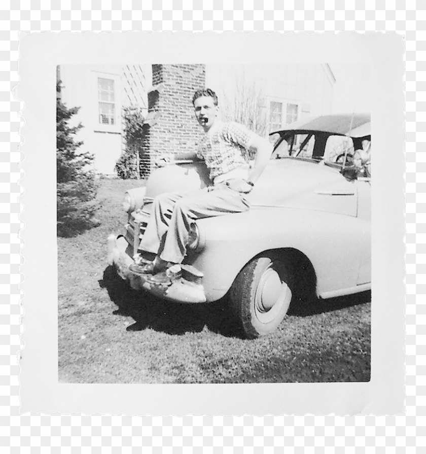 Back When A Car Fender Could Actually Hold The Weight - Antique Car Clipart