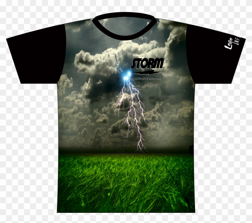 Storm Scenic Lightning Dye Sublimated Jersey - Lightning Storm Over Open Field Clipart